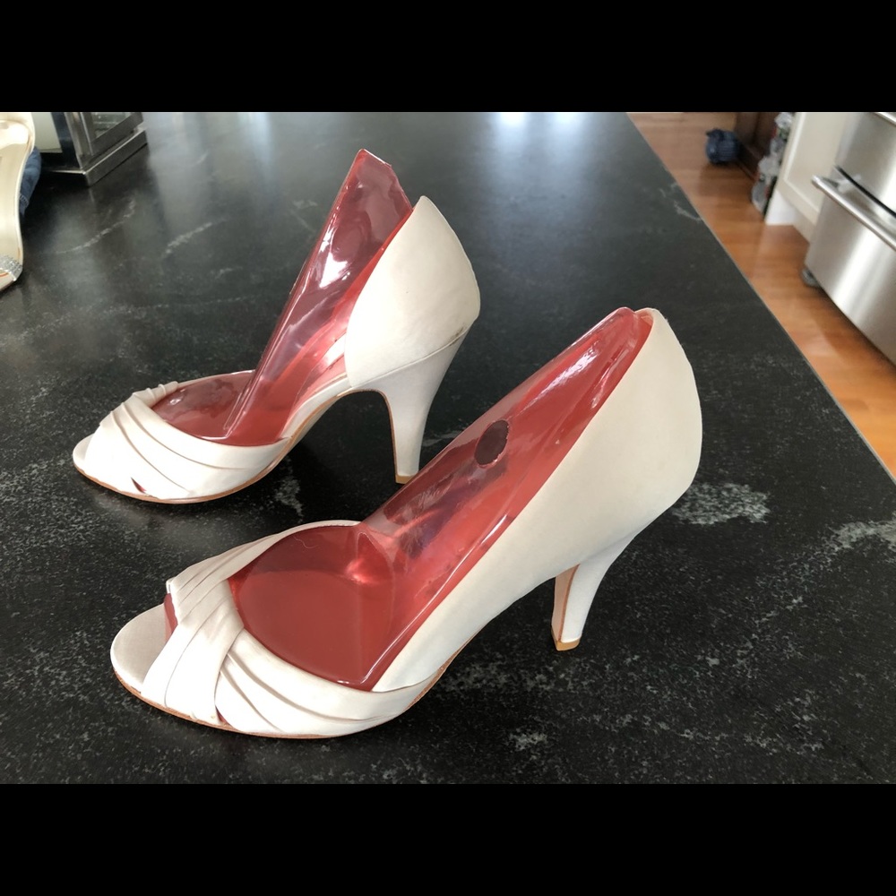 Nina ivory satin wedding shoes